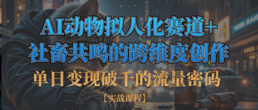 单日变现破千的流量密码,AI动物拟人化赛道+社畜共鸣的跨维度创作