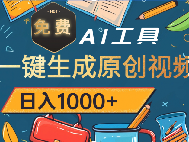 超强大的免费AI工具，一键生成原创视频，日入1000+